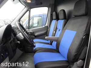 Coprisedili 3 Posti Blu e Nero Su Misura Fodere Per VW Crafter 2006 + - Imagen 1 de 3