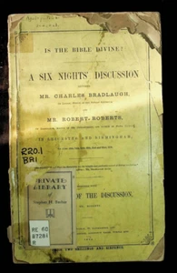 Is the Bible Divine? by C. Bradlaugh and R. Roberts 1876 softcover ORIGINAL - Bild 1 von 2