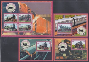 LIBERIA # 016 MNH SET of 1 SHEET & 3 DIFF S/S - 200th ANN STEAM LOCOMOTIVES - Picture 1 of 1