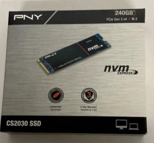 NEW PNY 240GB Internal PCI Express 3.0 x4 (NVMe) Solid State Drive BLACK - Picture 1 of 2