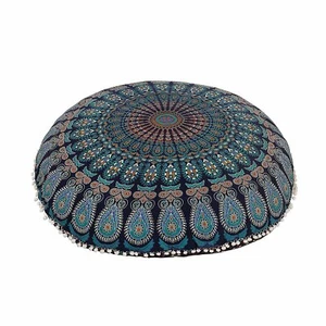 Cover Round Mandala Floor Pillow Cushion Case Decor Room Pouf Pom Indian Ottoman - Picture 1 of 49