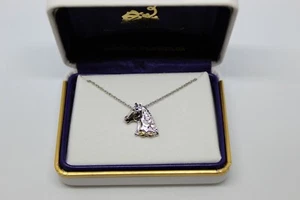 Landstrom's Black Hills Gold Silver Horsehead Necklace, Style MRL03761 - Picture 1 of 6
