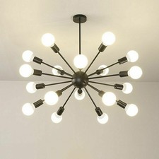 18-Light Industrial Sputnik Chandelier Pendant Light Ceiling Light Fixture Black