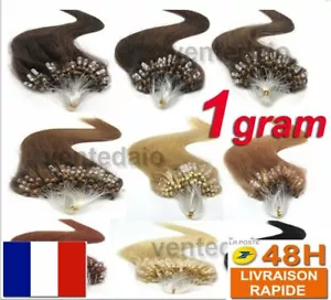 25 50 75 EXTENSIONS DE CHEVEUX POSE A FROID EASY LOOP NATURELS REMY 53CM 1G AAA - Picture 1 of 12