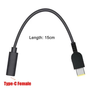 65W USB C PD TypeC Female to Slim Tip Power Charging Cable for Lenovo Thinkpad M - Picture 1 of 6