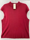 COLDWATER CREEK Sweater 3X Red Cap Sleeve Knit Fabric Top Mock Neck NWT