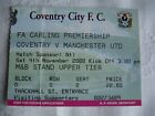 Coventry City v Manchester United TICKET STUB 4 Nov 2000 Premier League
