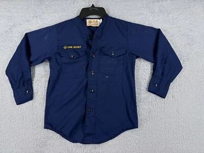 VINTAGE Boy Scouts of America Shirt Youth 12 Blue Long Sleeve Cub 1977 Polyester - Image 1 of 4