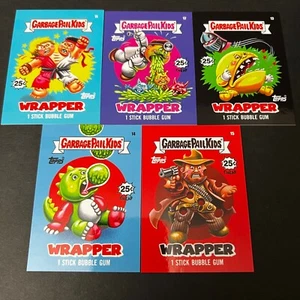 2024 Garbage Pail Kids - Game Over Level 3 - Wrapper Card Complete Set #11-15 - Picture 1 of 2