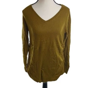 Isabel Maternity Sweater Olive Green Pullover Ruched V Neck Womens Size XS - Picture 1 of 6