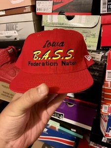 Vintage New Era Iowa Bass Federation Nation Fishing Fitted Not Hat Club Rare Gem - Picture 1 of 2