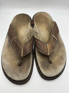 Dr. Doc Martens 8883 Brown Leather Thong Sandals Flip-flops US 11 AW004 - Picture 1 of 5