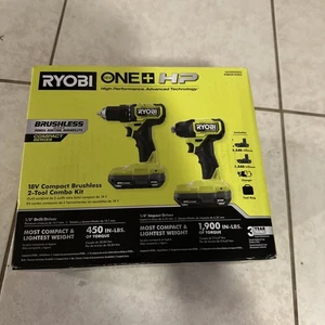 Ryobi ONE+ HP PSBCK102K2 18V Brushless Compact Cordless Drill and Impact Kit - Picture 1 of 1