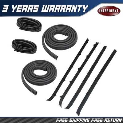 Kit de sellos de barrido de fieltros de ventana de puerta delantera aptos para camioneta Chevy GMC NUEVO Foto 1 de 4