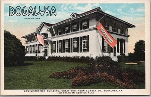 Vintage 1910s BOGALUSA Louisiana Postcard GREAT SOUTHERN LUMBER CO. Admin. Bldg. - Picture 1 of 2