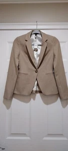 Neu mit Etikett Express Damen Blazer hellbraun Ein Knopf Karriere Jacke Größe 0 - Bild 1 von 9