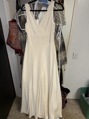 Vestido J CREW NUEVO CON ETIQUETAS Off White Crema Sin Mangas Talla 6 100% Seda Botones Adornos Foto 1 de 4