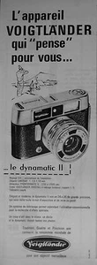 PUBLICITÉ VOIGTLÄNDER LE DYNAMATIC II OBJ LANTHAR L'APPAREIL QUI PENSE POUR VOUS - Picture 1 of 1