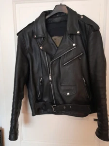 Retro-Motorradlederjacke Herren mit Protektoren. - Bild 1 von 4