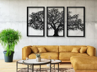 Lebensbaum Baum des Lebens Holz Deko Wanddeko Wallart Dekoration Lebensblume - Bild 1 von 4