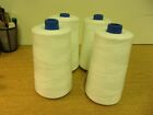 New   T-60 Spun Poly White Lot Of 4 Partial Rolls, 24K Yrds   *Free Shipping*