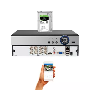 Telecamera di sicurezza analogica CCTV 8 canali 2 TB H.265 DVR HD AHD TVI CVI sorveglianza - Foto 1 di 8