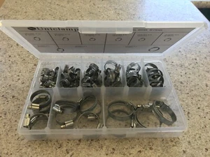 Zinc Plated Steel Hose Clamp Kit contains 60 clamps + free hose clamp driver - Picture 1 of 2