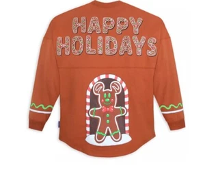 Disney Happy Holidays Mickey Mouse Gingerbread Spirit Jersey Adult Large NWT - Picture 1 of 4