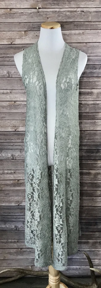 LuLaRoe Womens Joy Cardigan Vest Duster Lace Sleeveless Seafoam Mint Green Sz S - Image 1 of 4