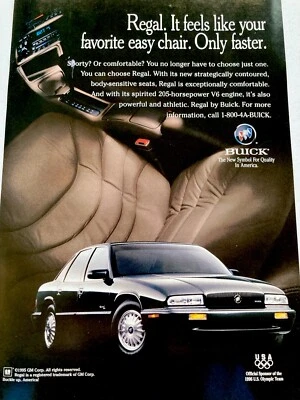 1995 Buick Regal Sedan Print Ad Favorite Easy Chair - Image 1 of 2