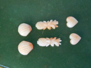 Shell Heart 5mmx7mm Carved Pink Coral Pineapple