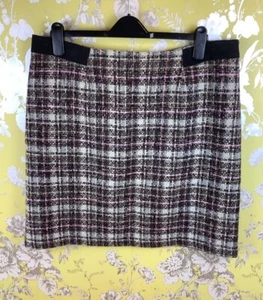 Laura Ashley Woven Tweed UK Wool Skirt Size 18 - Picture 1 of 5