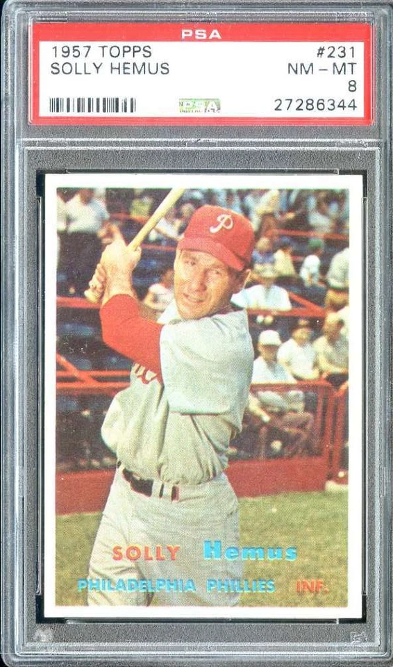 1957 TOPPS #231 SOLLY HEMUS PSA 8 PHILLIES - Image 1 of 2