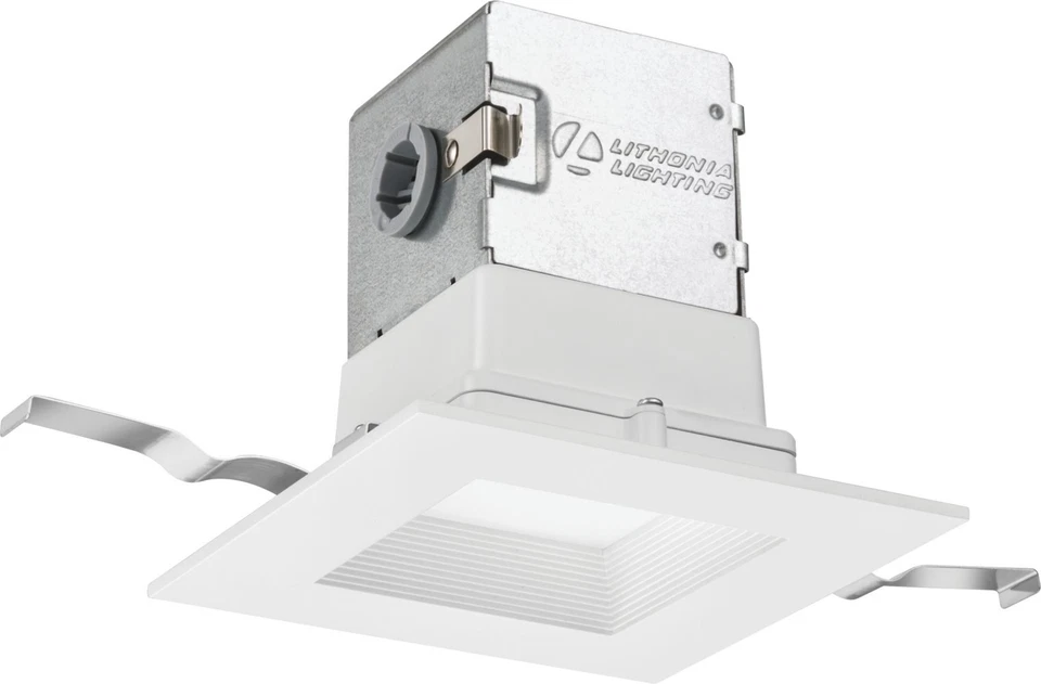 Lithonia Lighting OneUp Square 4 In. White Integrated LED Recessed Light Kit