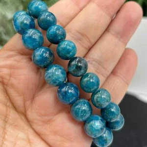 Blue Apatite Crystals Bracelets Wearable Gemstones Elastic 17cm - Bild 1 von 10