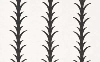 SCHUMACHER CURTAIN FABRIC DESIGN Acanthus Stripe 2 METRES CARBON LINEN BLEND - Image 1 of 4