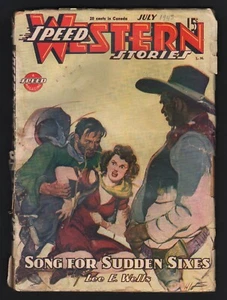 SPEED WESTERN STORIES - Vol. 4 #5, July 1945, GD/VG CONDITION, 2 Novelettes - Imagen 1 de 2