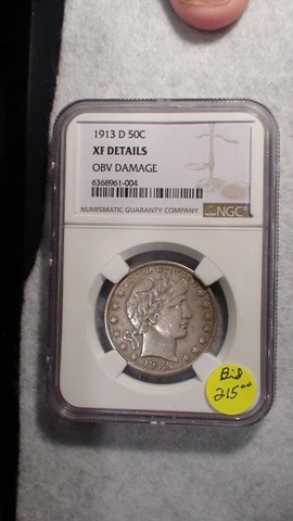 1913 D Barber Half NGC EXTRA FINE CIRCULATED 50C Silver Coin PRICED TO SELL! Cover
