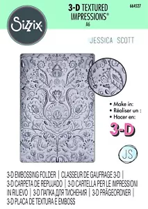 Folk Doodle Sizzix 3-D Textured Impressions A6 Embossing Folder 664527 NEW! - Picture 1 of 2