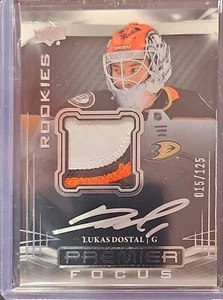 Toppa maglia Lukas Dostal 2022-23 UD Premier Focus - Rookie Auto 3 colori 15/125 - Foto 1 di 2