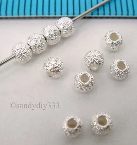 20x HELLE STERLINGSILBER STARDUST RUNDE PERLEN 3 mm SPACER #031A - Bild 1 von 2
