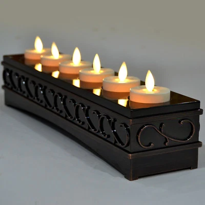 Набор из 6 перезаряжаемых светодиодных чайных свечей Luminara с эффектом реального пламени Ivoy - Изображение 1 из 4