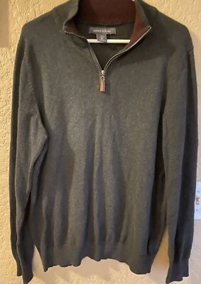 Suéter Grayson & Dunn Algodón 1/4 Cremallera Para Hombre Grande Gris Manga Larga Con Borgoña Foto 1 de 4