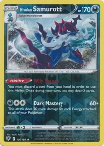 Reverse Holo Hisuian Samurott 100/189 Rare Astral Radiance - Picture 1 of 1
