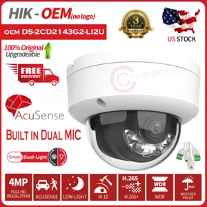 Hikvision 4 MP IP fotocamera Acusense OEM DS-2CD2143G2-LI2U doppio MIC luce ibrida US - Foto 1 di 14