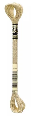 DMC Mouline LIght Effects Embroidery Floss - Color E677 Metallic Sand - Image 1 of 2