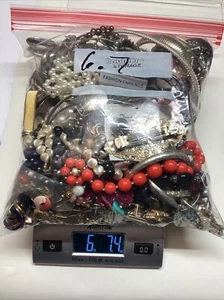 6.7Lb Jewelry Lot Costume Broken Tangled Wearable Mix Craft Repair Repurpose - Picture 1 of 2