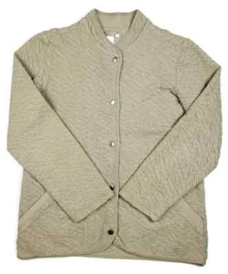 Abrigo Top Territory Ahead Mujer Talla L Metal A Presión Manga Larga Beige Tostado Texturizado Foto 1 de 4