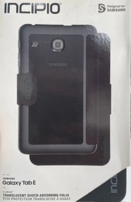Incipio CLARION Translucent FOLIO Case for Samsung Galaxy Tab E (8")- BLACK - Image 1 of 4