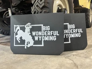 Wyoming State Vintage Mud Flaps (1 - Pair) 19" Wide x 14" Long - Picture 1 of 6